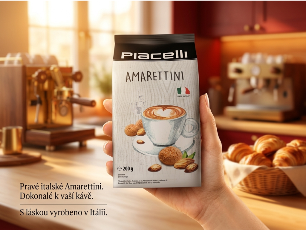 Piacelli Amarettini balení v ruce