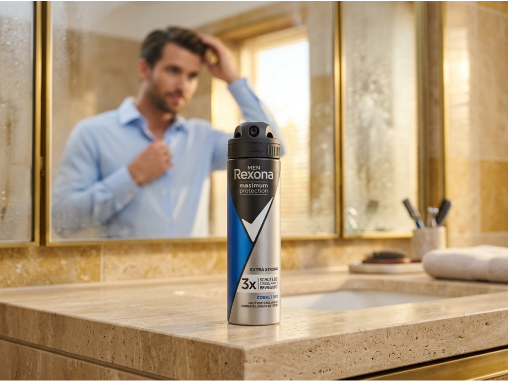 Rexona Men Maximum Protection při ranní rutině