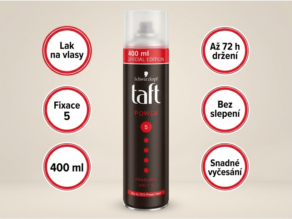 Taft Power lak na vlasy - přehled výhod
