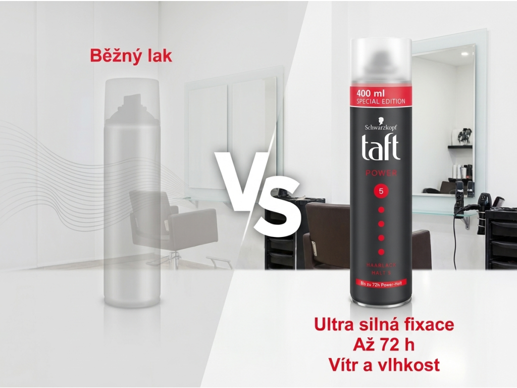 Srovnání laku na vlasy Taft Power