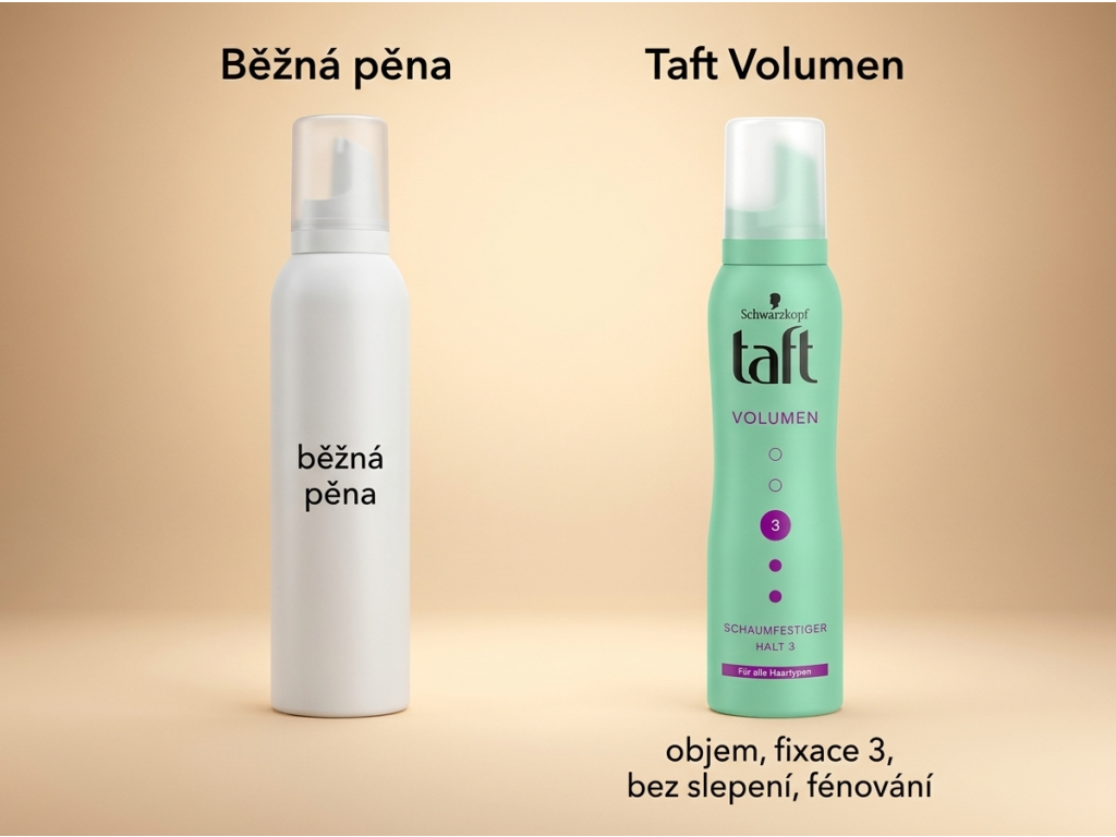 Srovnání pěnového tužidla Taft Volumen