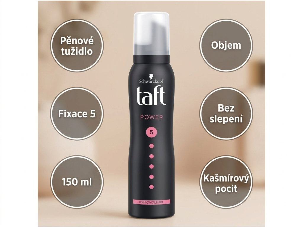Taft pěnové tužidlo Power kašmír - přehled výhod
