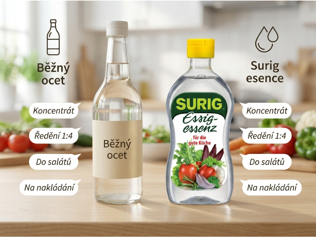 Srovnání octové esence Surig