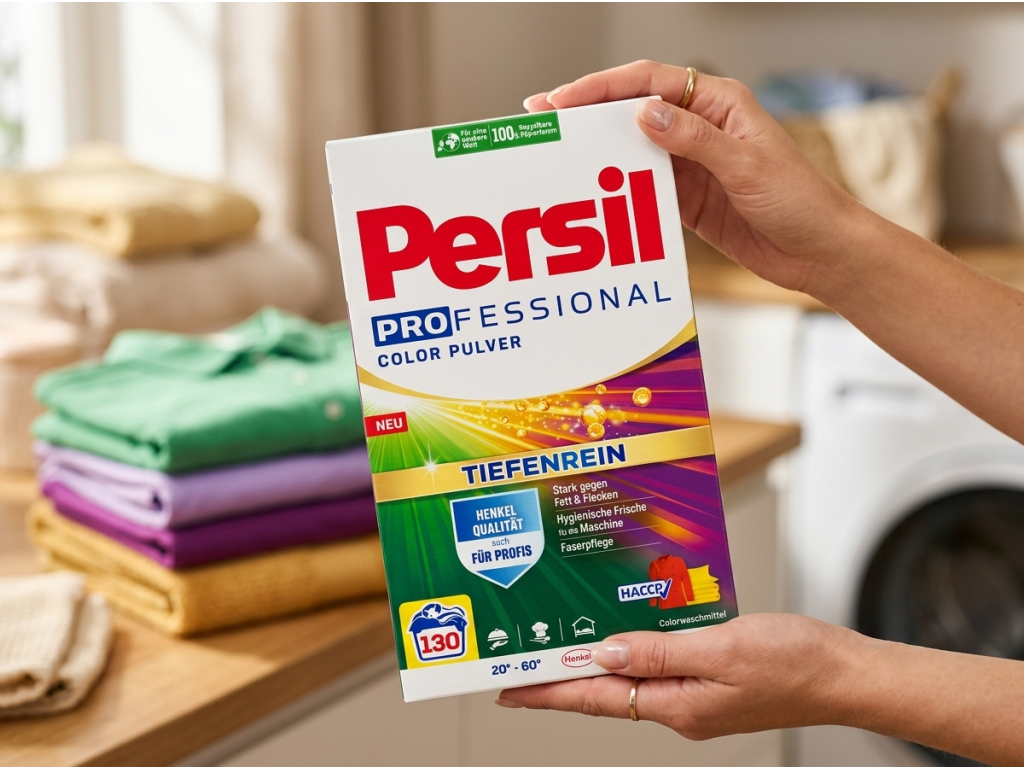 Persil Professional Color prací prášek v ruce