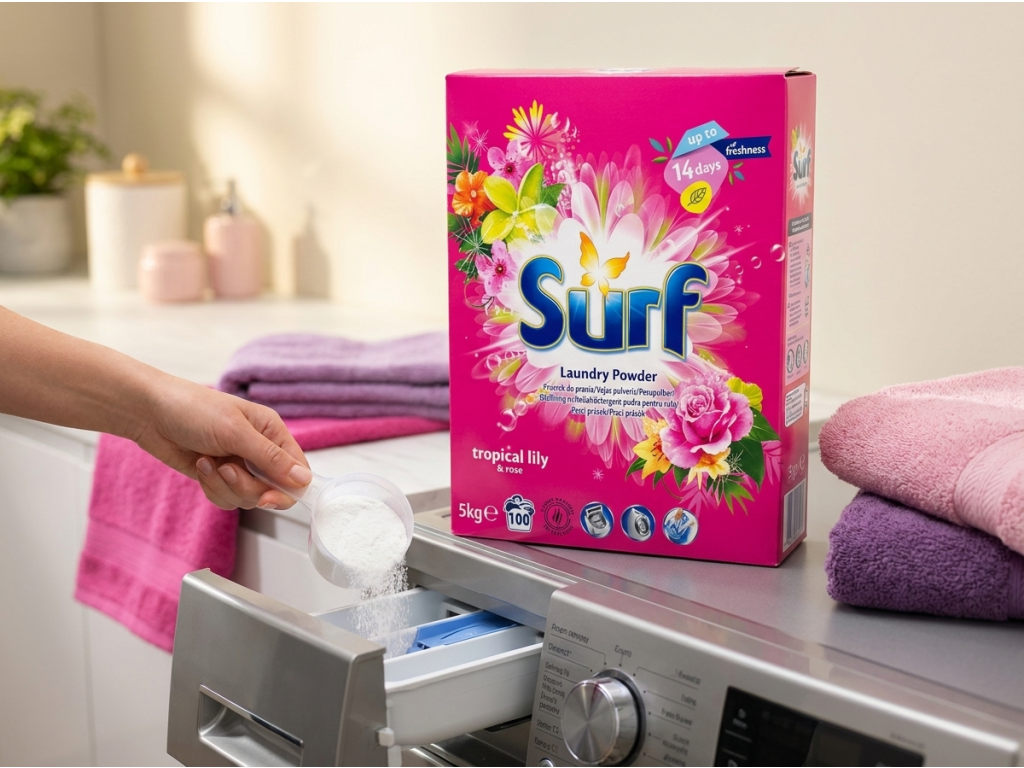 Dávkování prášku Surf Tropical Lily