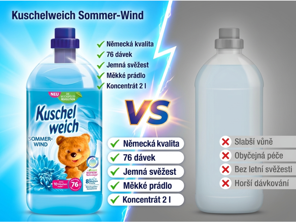 Kuschelweich Aviváž s vůní letního vánku 76 dávek 2 l - srovnání