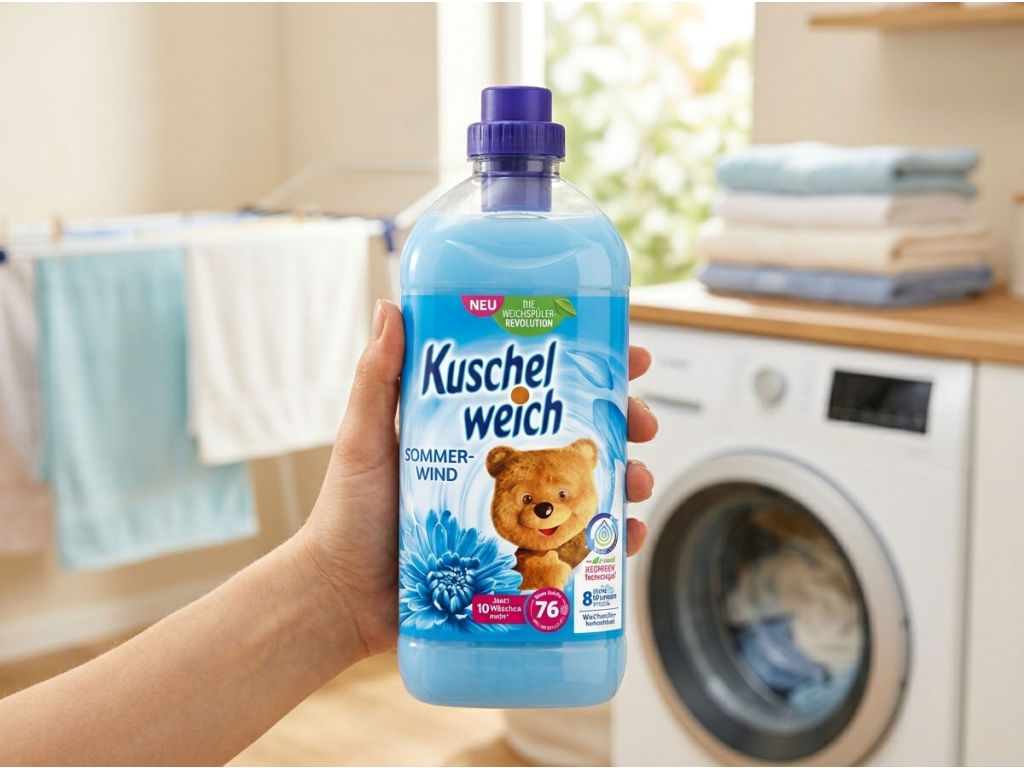 Kuschelweich Aviváž s vůní letního vánku 76 dávek 2 l - lahev v ruce