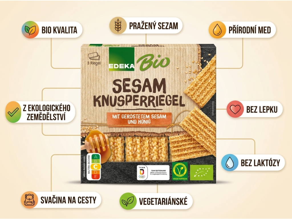 EDEKA BIO křupavé müsli tyčinky - infografika benefitů