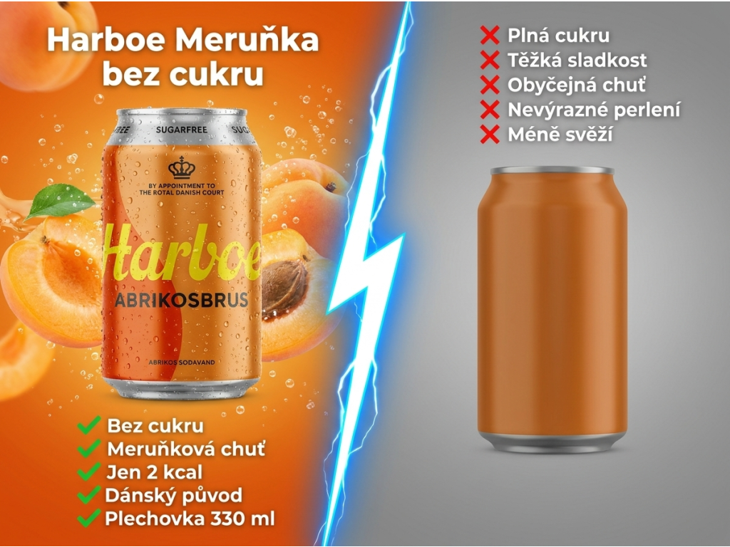 Srovnání Harboe meruňkové limonády s běžnou limonádou