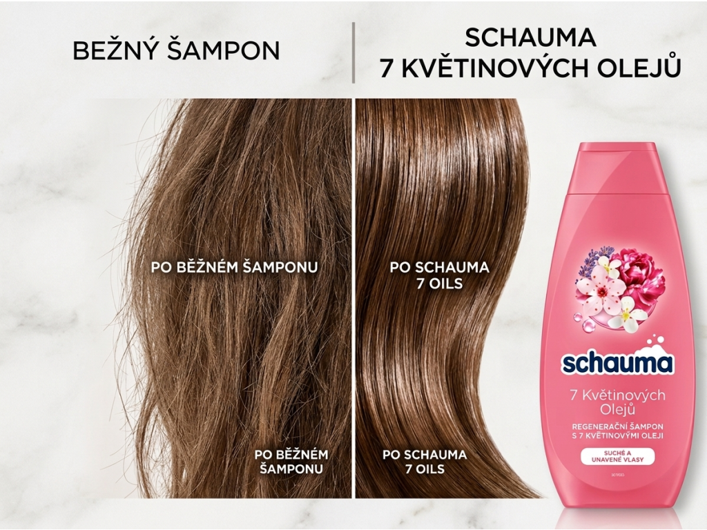 Srovnání Schauma s běžným šamponem