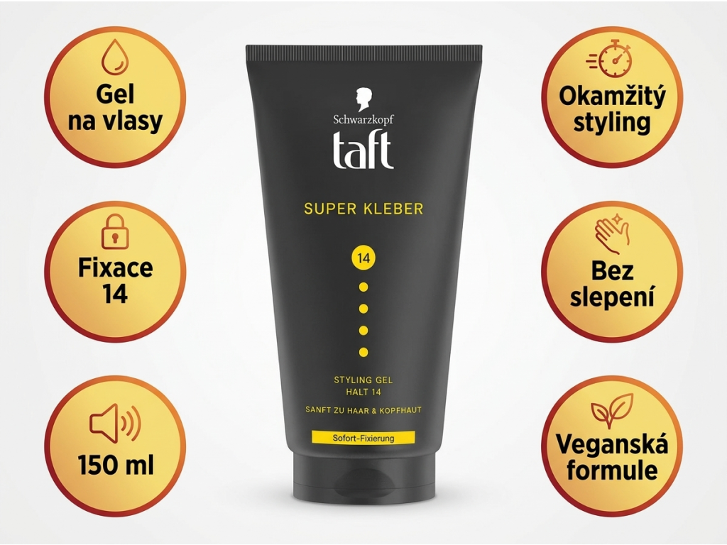 Taft Super Kleber gel na vlasy - přehled výhod