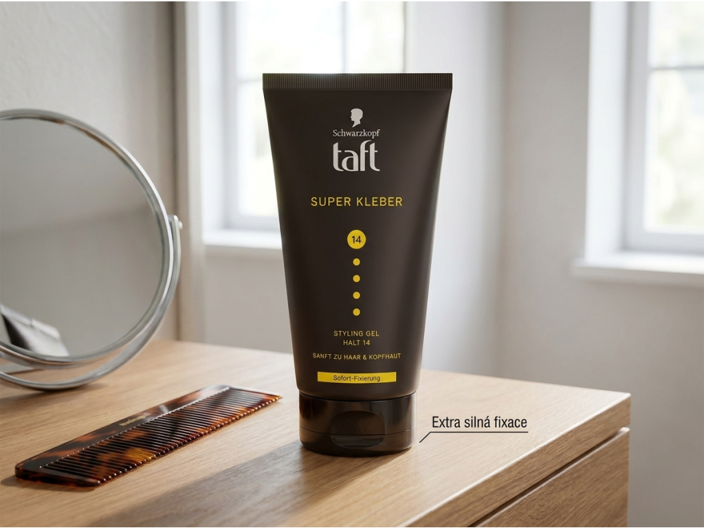 Taft Super Kleber gel na vlasy v koupelně