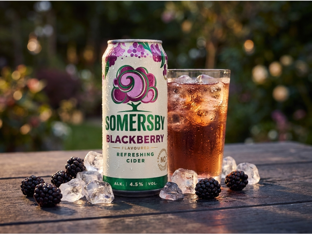Somersby Blackberry cider s ostružinami a ledem