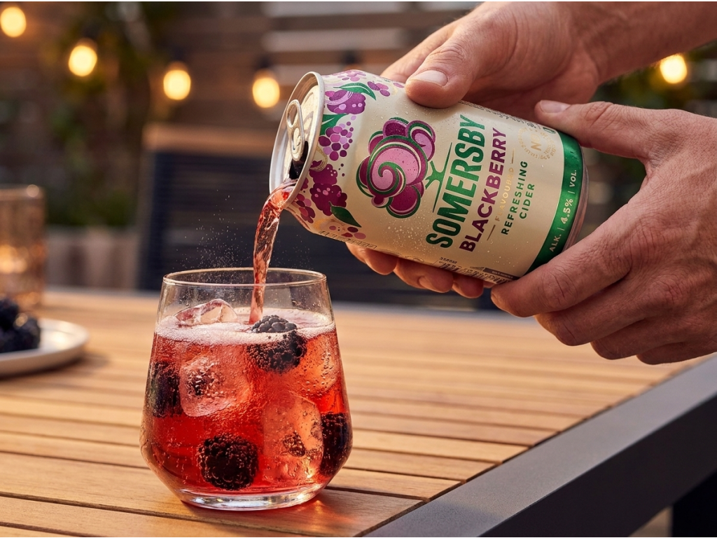 Somersby Blackberry cider nalévaný na led