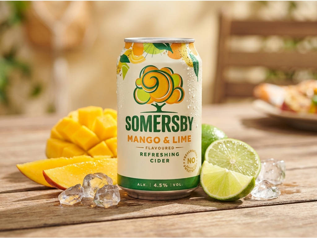Somersby Mango a limetka s ovocem a ledem