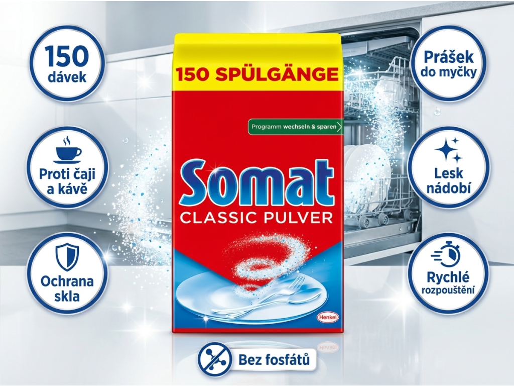 Somat Classic prášek do myčky - výhody