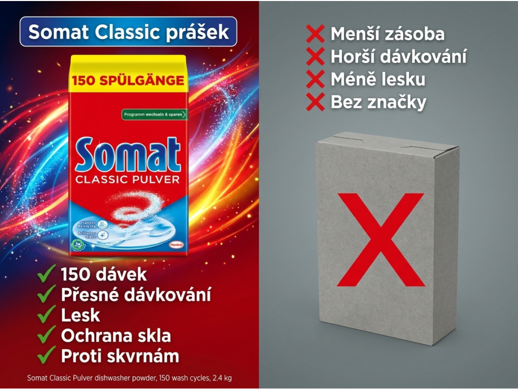 Srovnání prášku do myčky Somat Classic