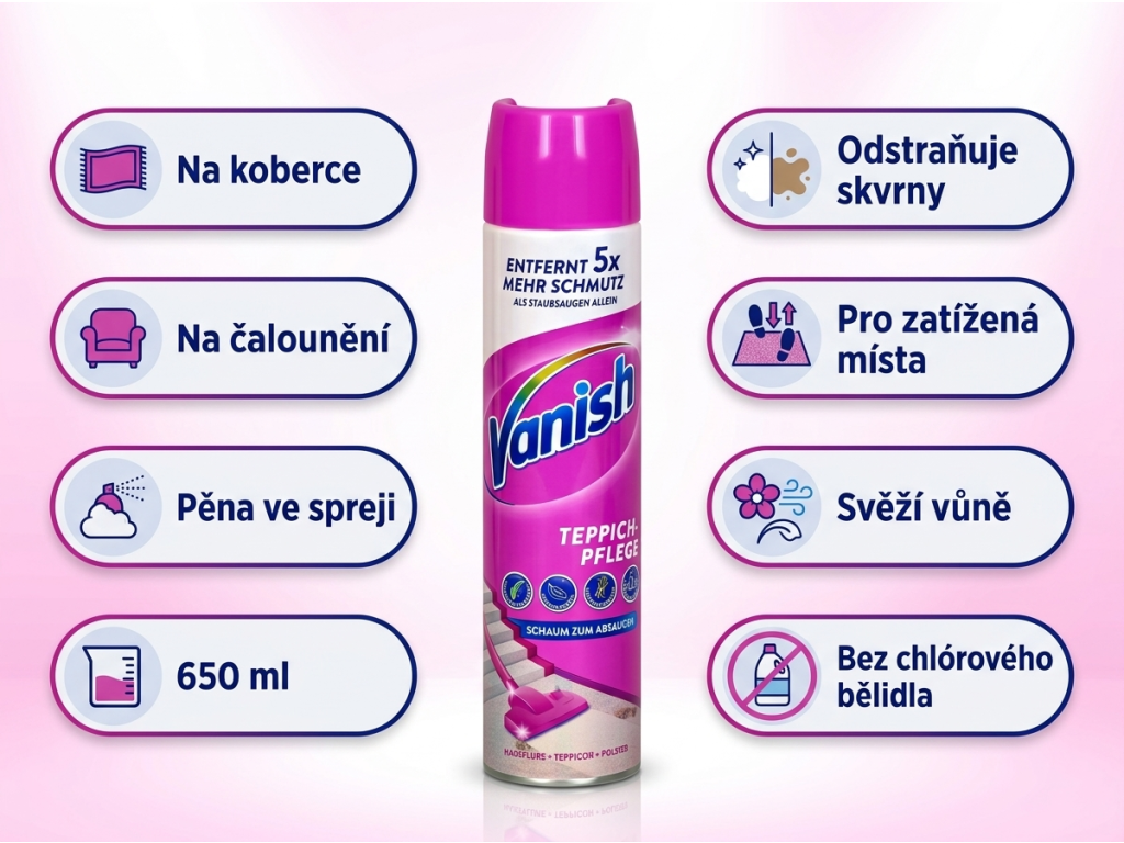 Vanish Power-Schaum - přehled výhod