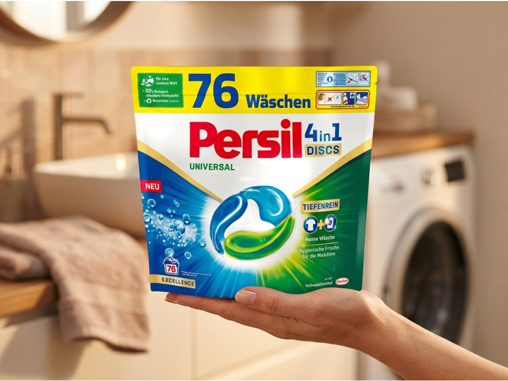 Persil Universal 4v1 prací kapsle 76 PD v ruce