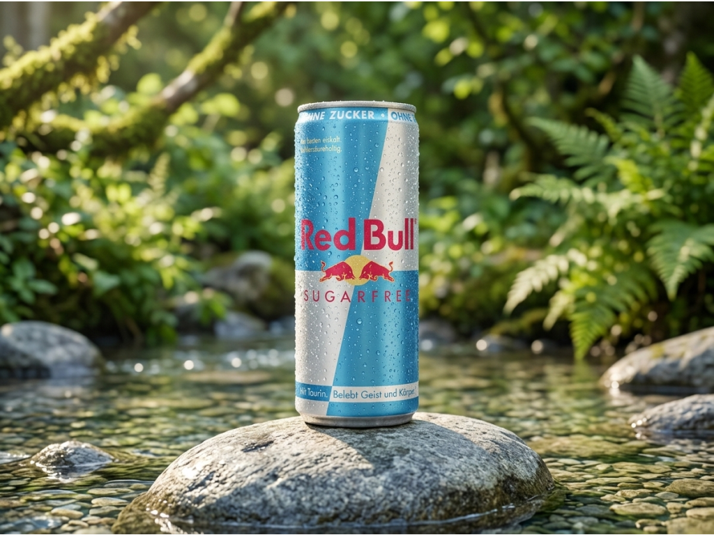 Red Bull Sugarfree 250 ml v přírodě