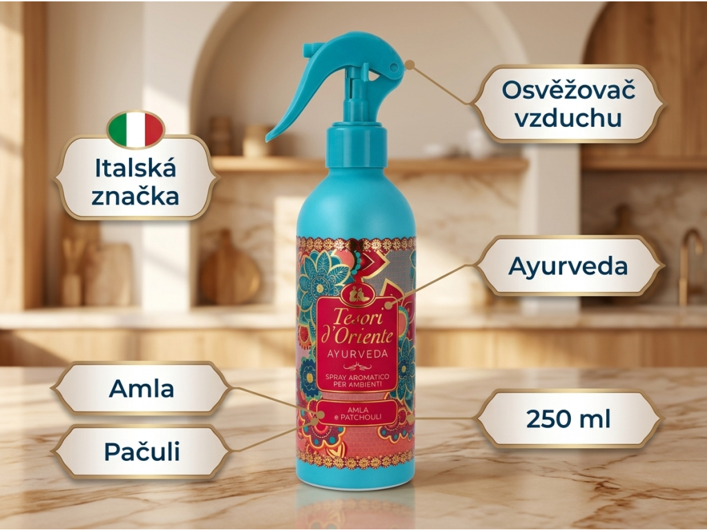 Tesori d'Oriente Ayurveda osvěžovač vzduchu - přehled výhod