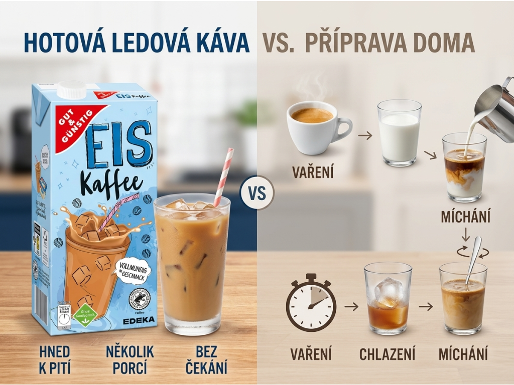 Srovnání hotové G&G Ledové kávy s domácí přípravou