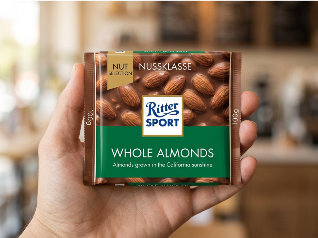 Ritter Sport Nussklasse - čokoláda v ruce