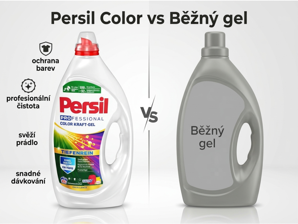 Srovnání Persil Professional prací gel s běžným pracím gelem