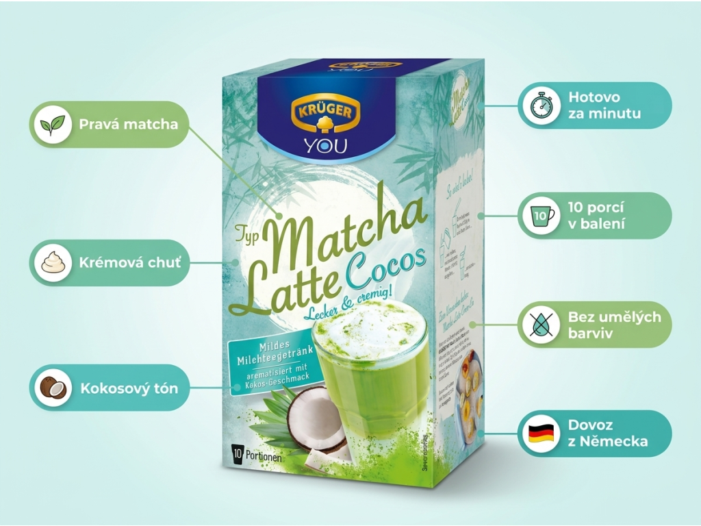 Krüger YOU Matcha Latte Kokos - infografika výhod