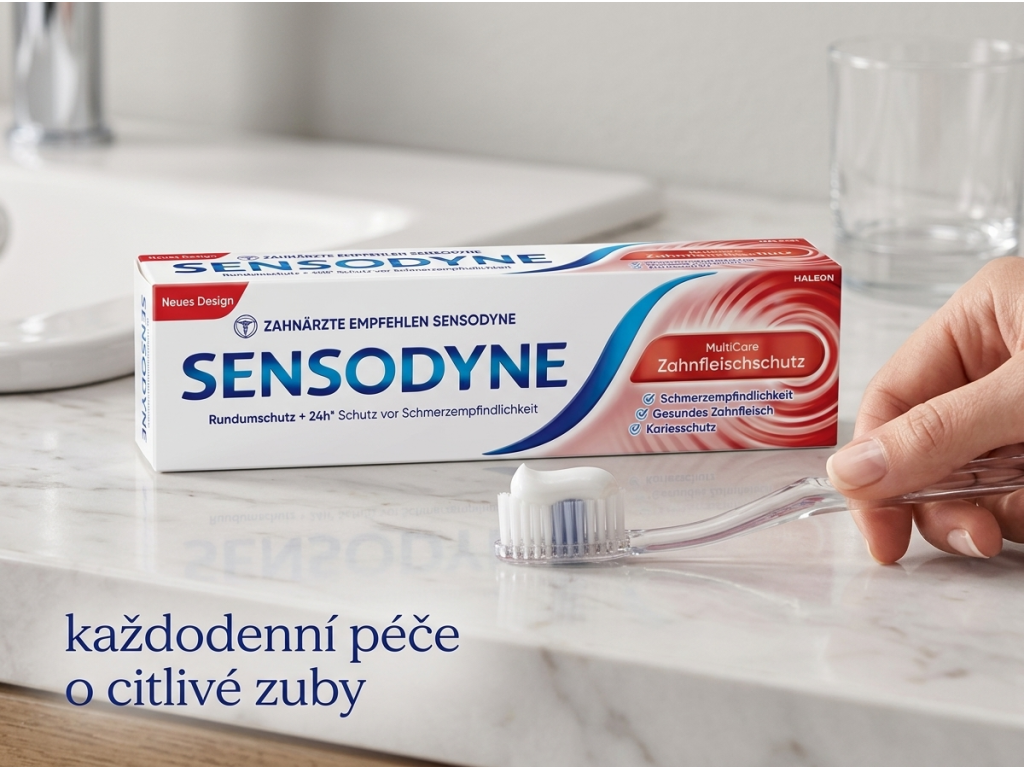 Použití zubní pasty Sensodyne MultiCare