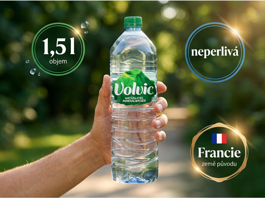 Volvic Natural 1,5 l v ruce