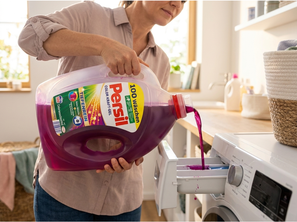 Dávkování pracího gelu Persil Color do pračky