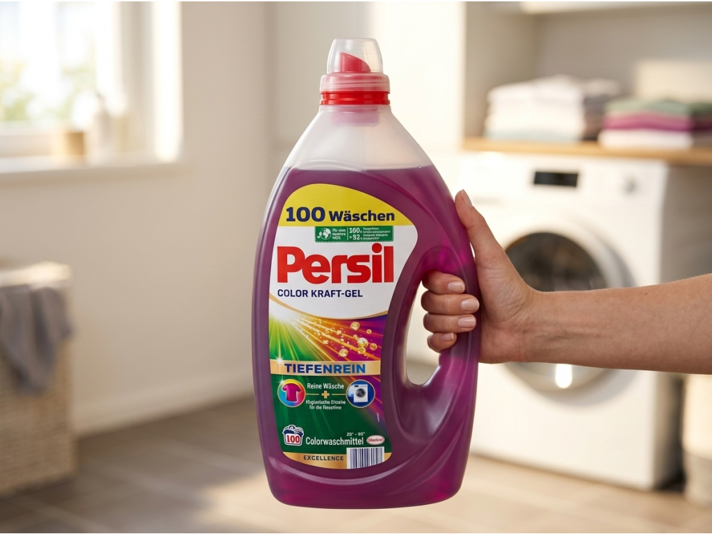 Persil Color prací gel 4,5 l držený v ruce
