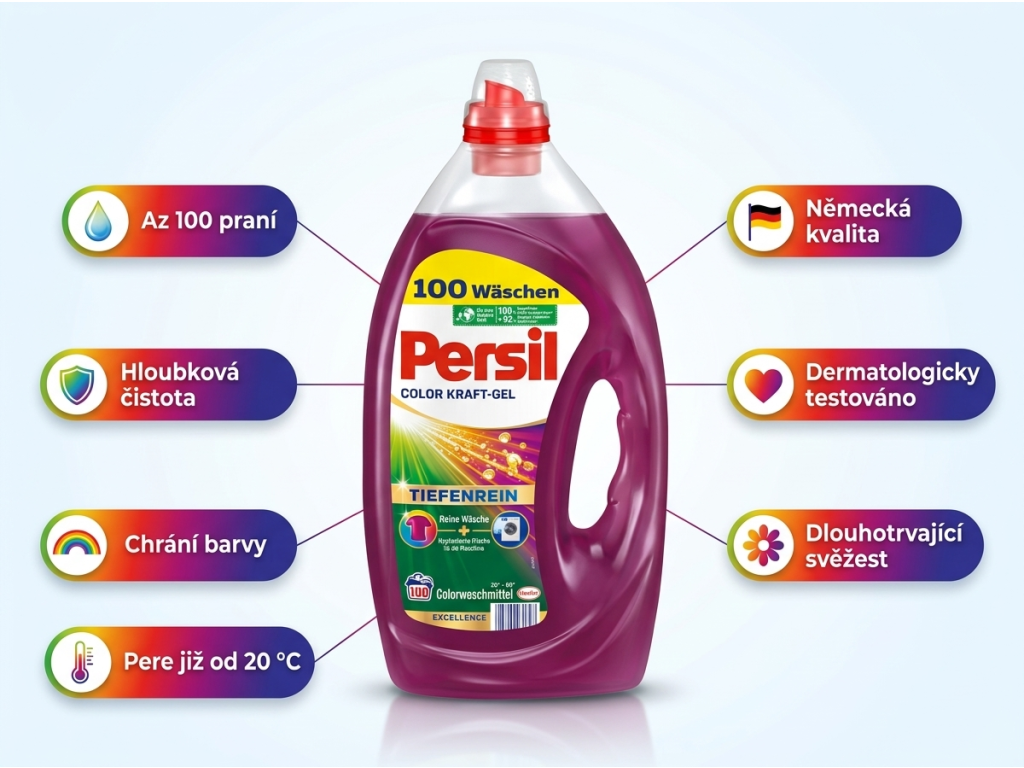 Persil Color prací gel 100 dávek - přehled výhod