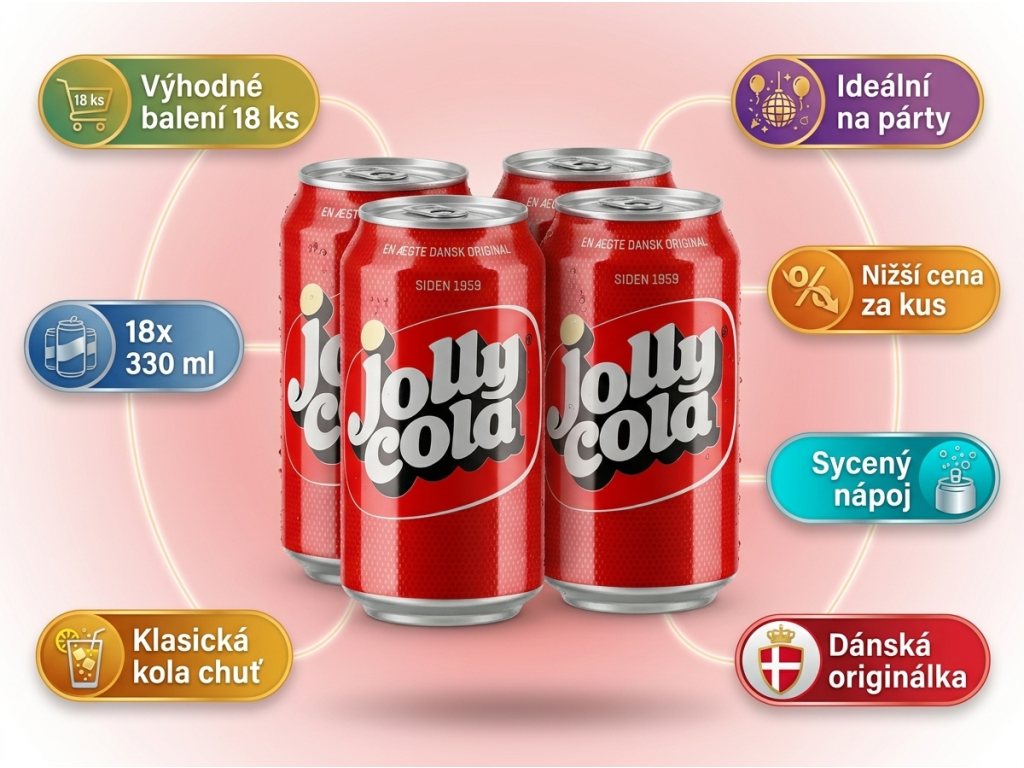 Jolly Cola 18x330 ml - infografika výhod