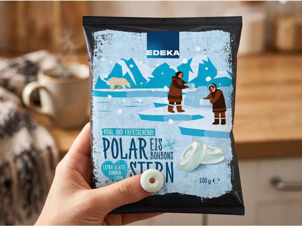 Edeka Ledové bonbony 200 g v ruce