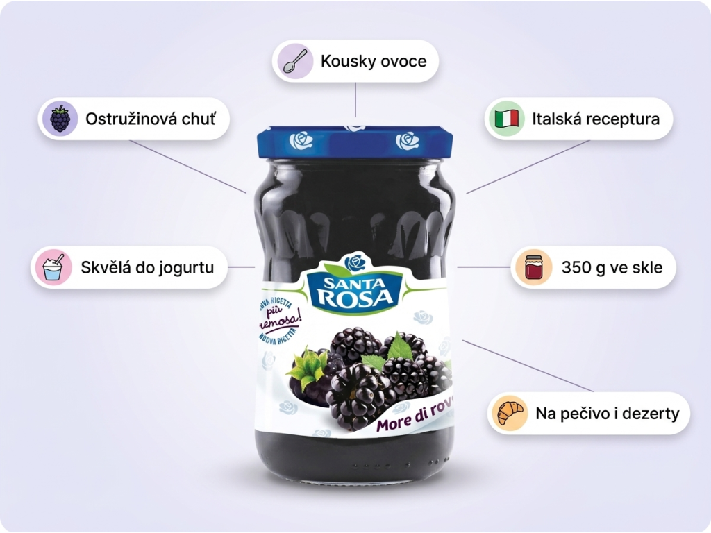 Santa Rosa Italský ostružinový džem - infographic