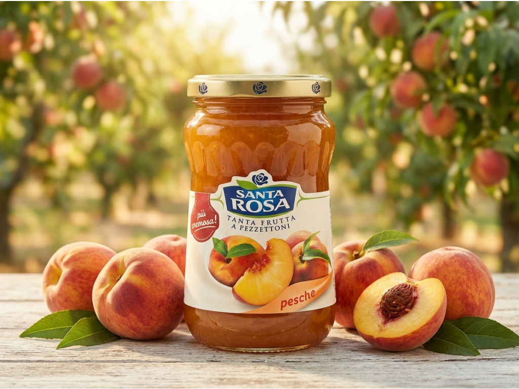 Santa Rosa Italský broskvový džem 350 g - broskve v italském sadu