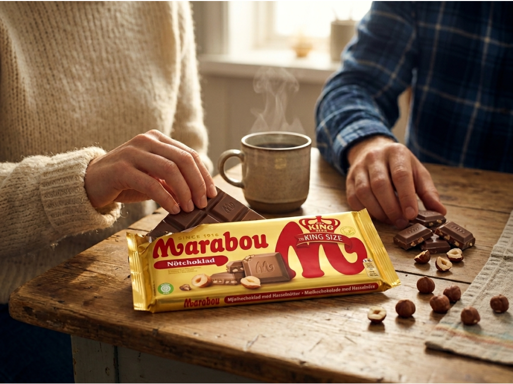 Sdílení čokolády Marabou Nötchoklad