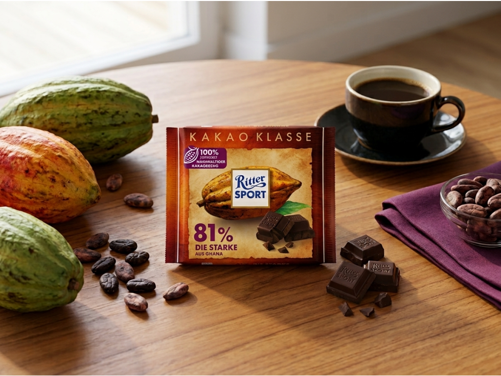 Ritter Sport Kakao-Klasse 81% Ghana kakaové servírování