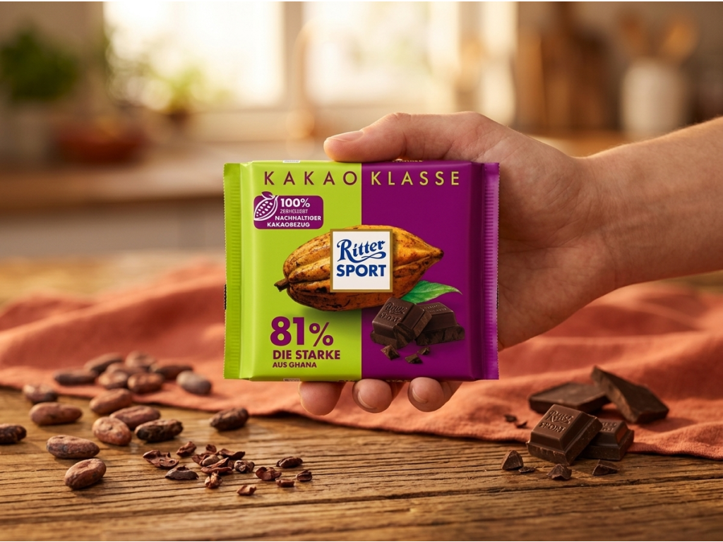 Ritter Sport Kakao-Klasse 81% Ghana v ruce