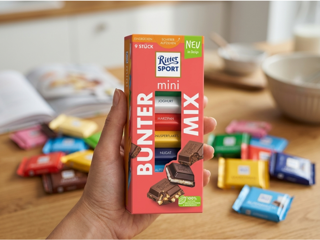 Ritter Sport mini Bunter Mix v ruce