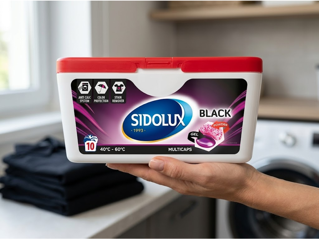 Sidolux Multicaps Black prací kapsle v ruce