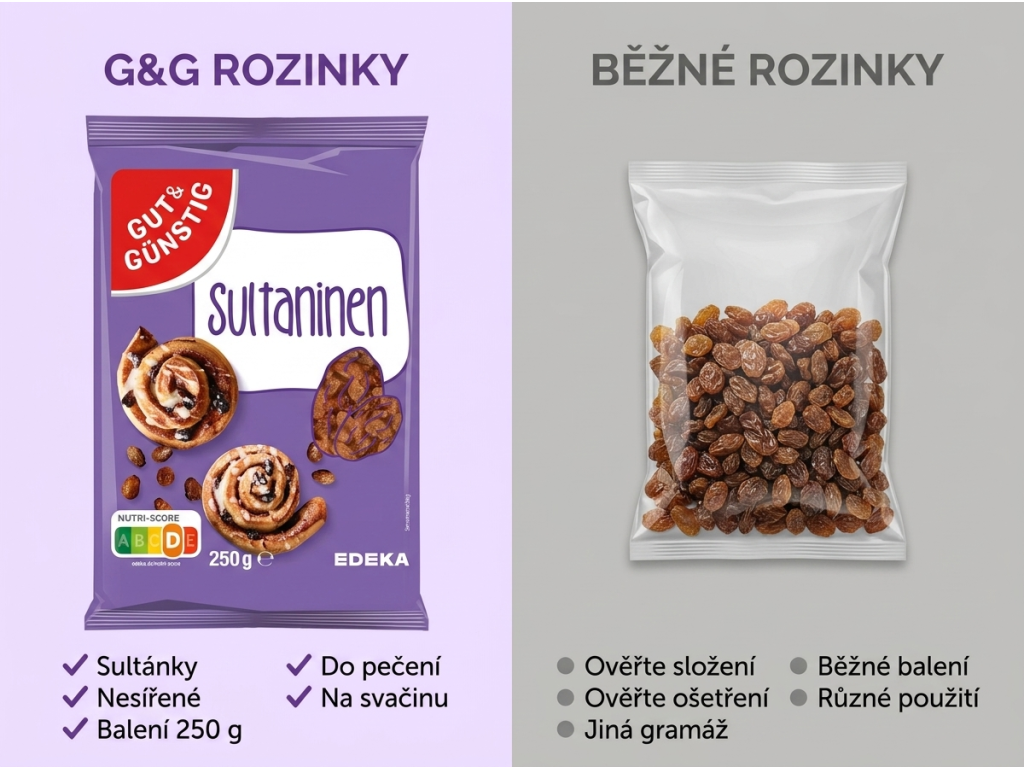 G&G Rozinky 250 g - srovnání