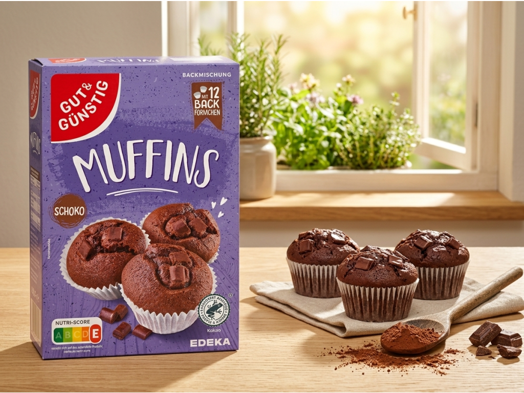 G&G čokoládové muffiny v příjemném kuchyňském prostředí