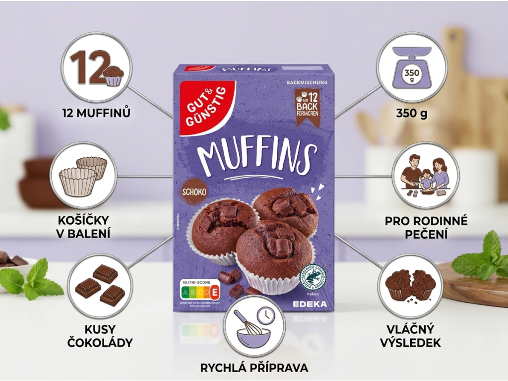 G&G Směs na pečení na čokoládové muffiny - přehled výhod
