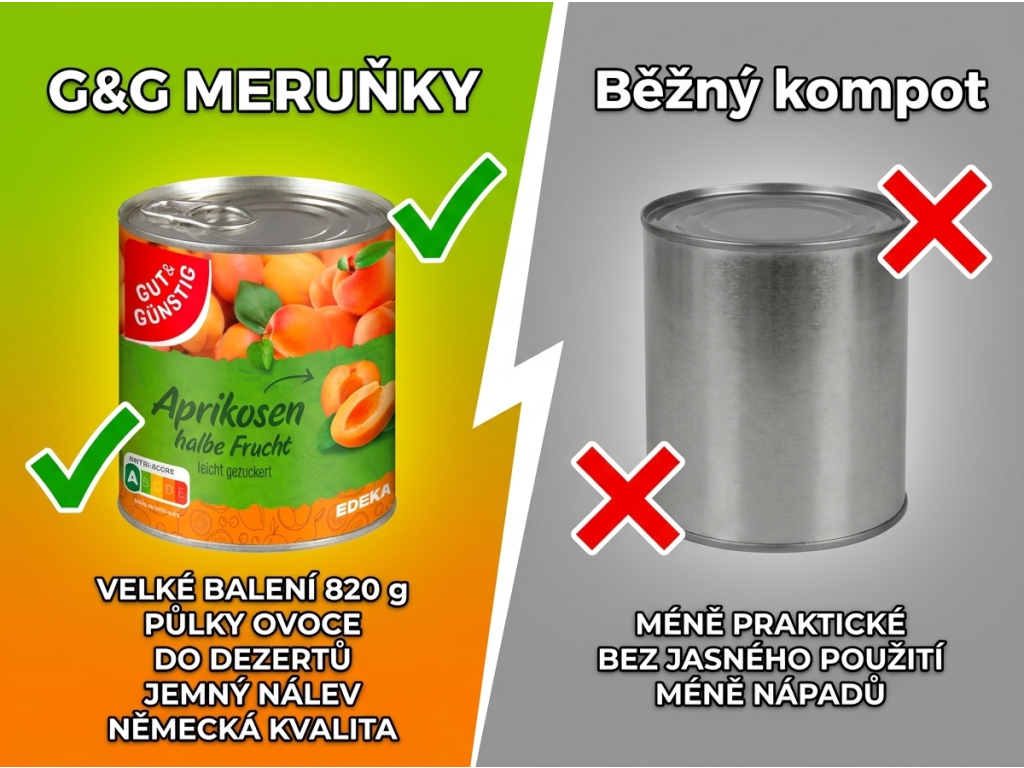 Srovnání G&G meruněk na půlky