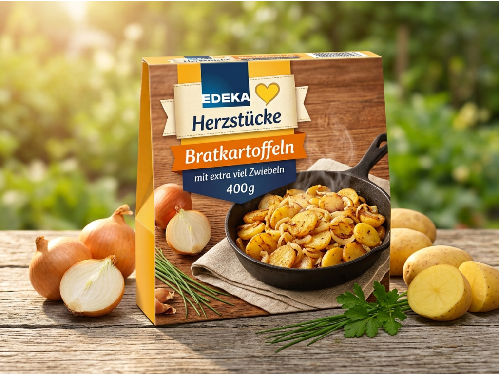 Edeka pečené brambory s cibulí 400 g - příprava v přírodním prostředí