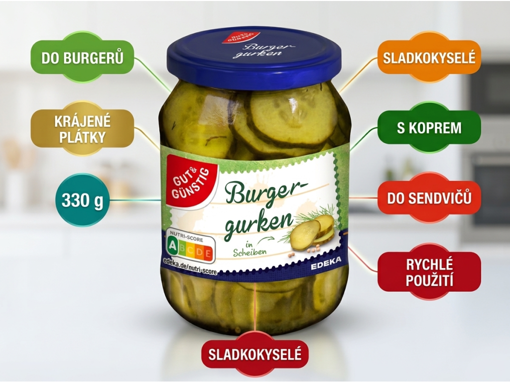 G&G okurky do hamburgerů - přehled výhod