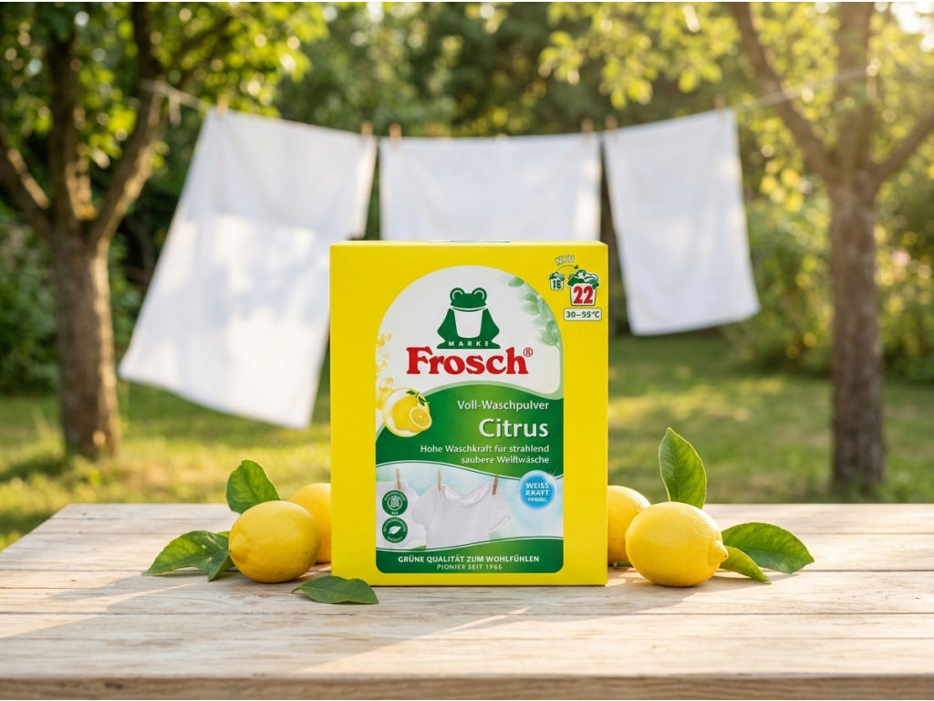 Frosch univerzální prací prášek Citrus v přírodním prostředí